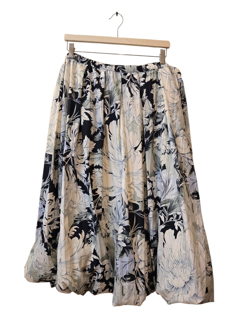 Adrianna Papell Printed Bubble Hem Soft Cloud Vintage Floral Skirt Size XL NWT